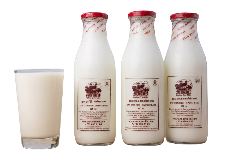 Annam Milk glass and three bottles